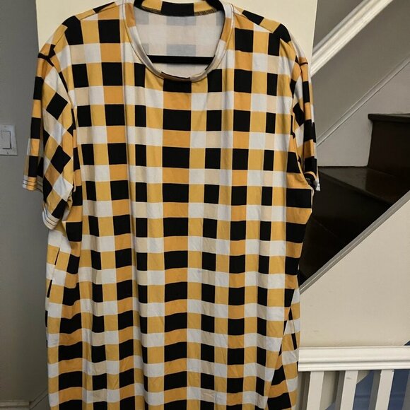 Yellow, Black, and White Checked Dress - Picture 2 of 6